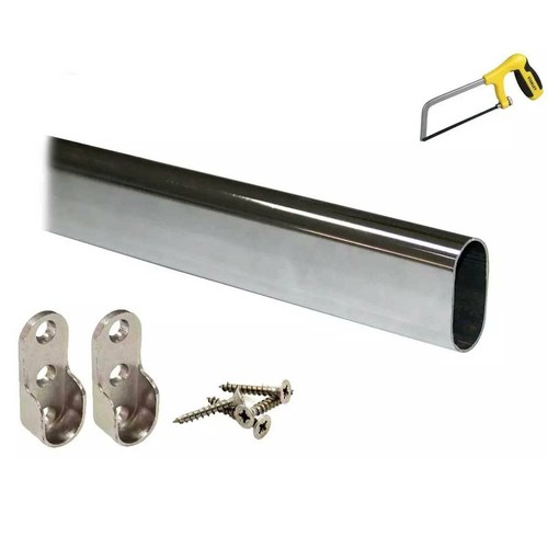 Wardrobe hanging rail chrome - wardrobe,