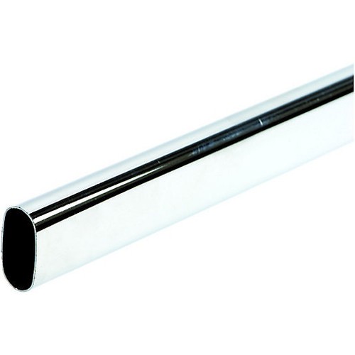 Wardrobe rail oval chrome - wardrobe,