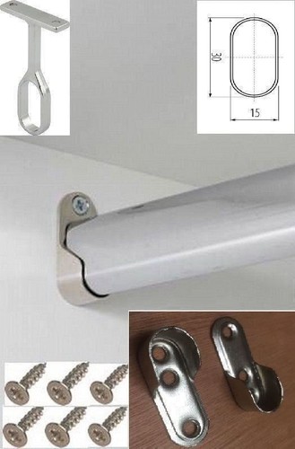 Oval wardrobe rail kit - 1.2m,