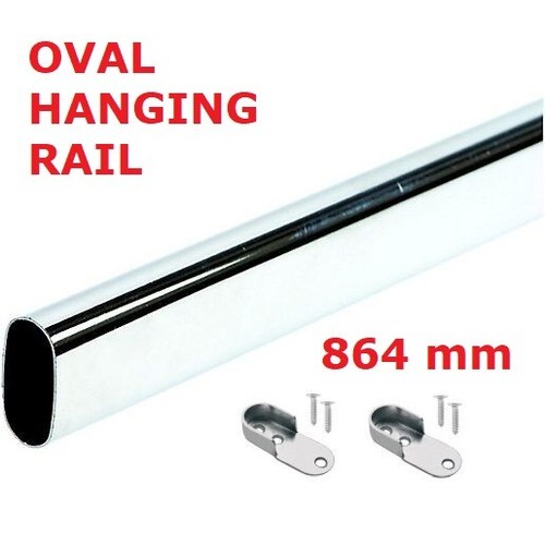 Wardrobe rail oval chrome - wardrobe, oval,