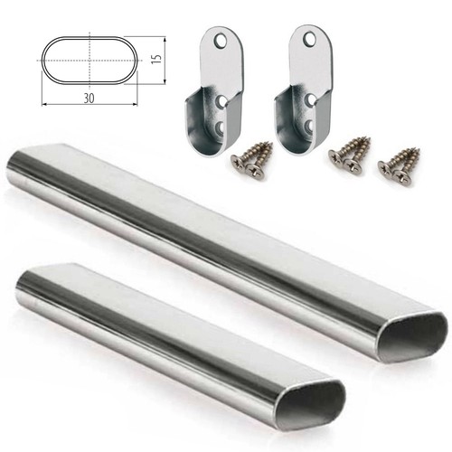 Wardrobe rail oval chrome - rail,